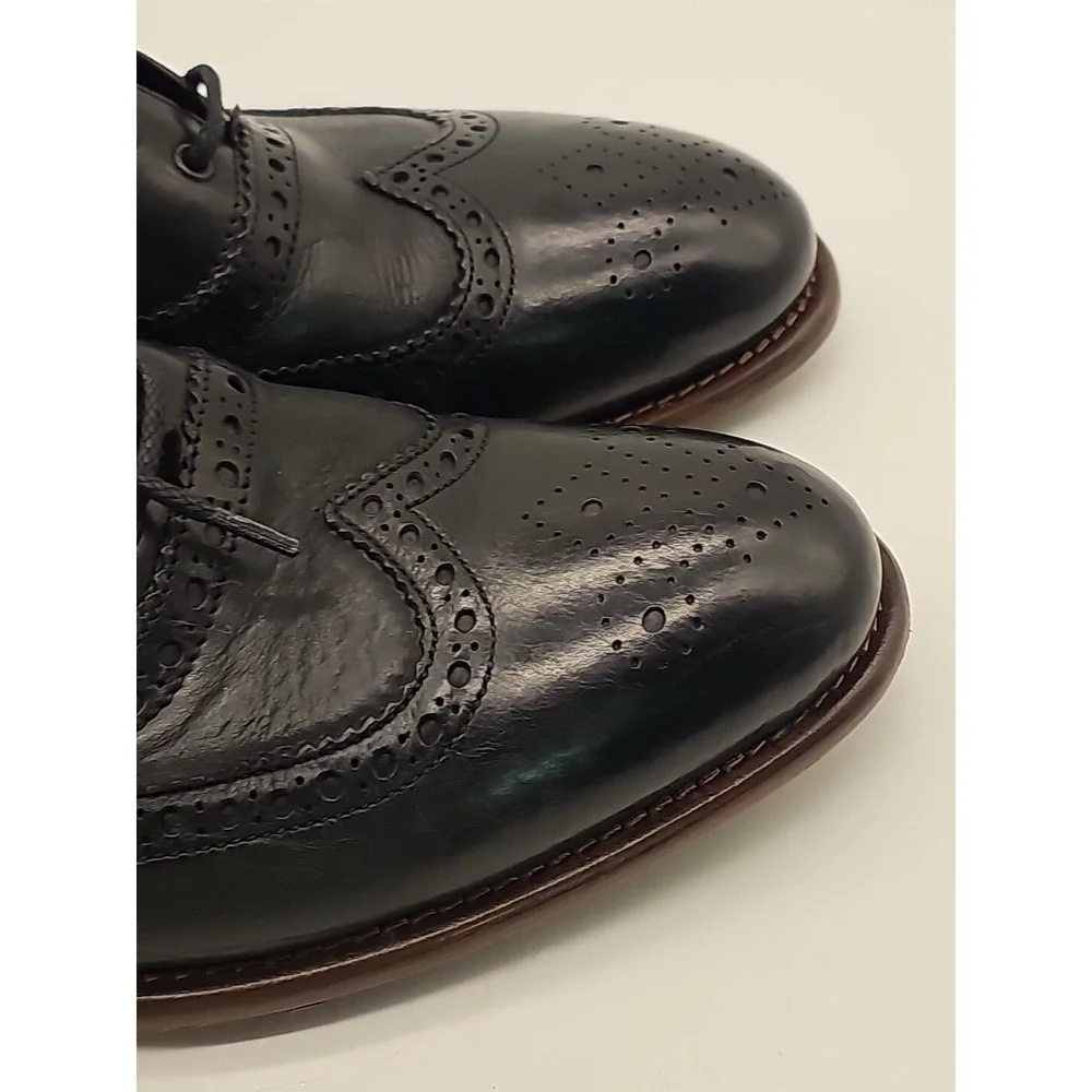 Johnston & Murphy JM 1850 Black Leather Wingtip Brogue Dress Shoes Men Sz 9M US